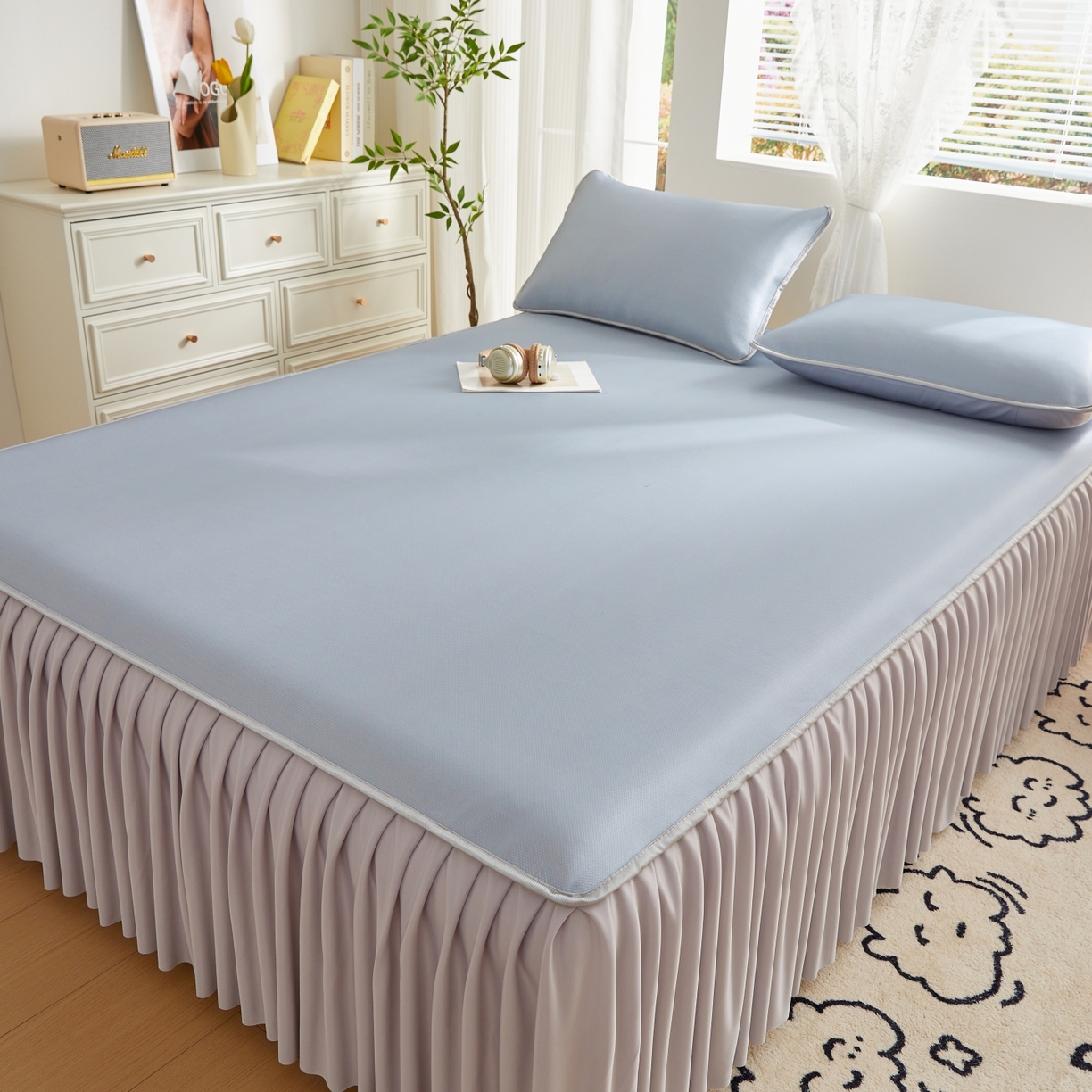 91家纺网 家纺一手货源 找家纺 （总）优莱床垫 2026新款冰丝复合抗菌凉席床裙款