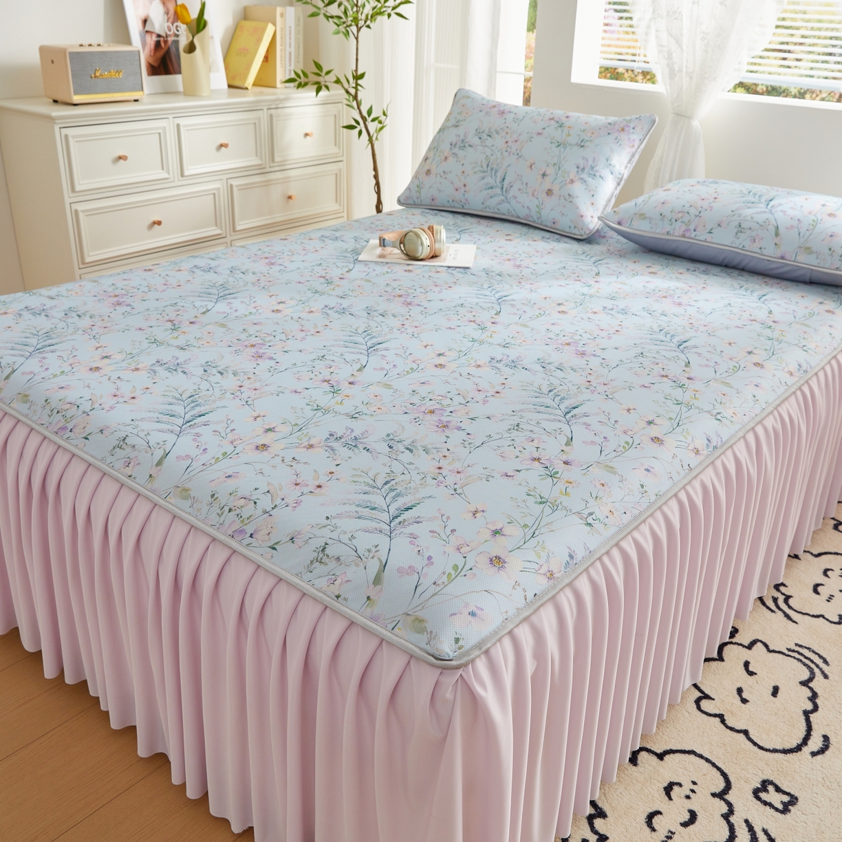 91家纺网 家纺一手货源 找家纺 （总）优莱床垫 2026新款冰丝复合抗菌凉席床裙款