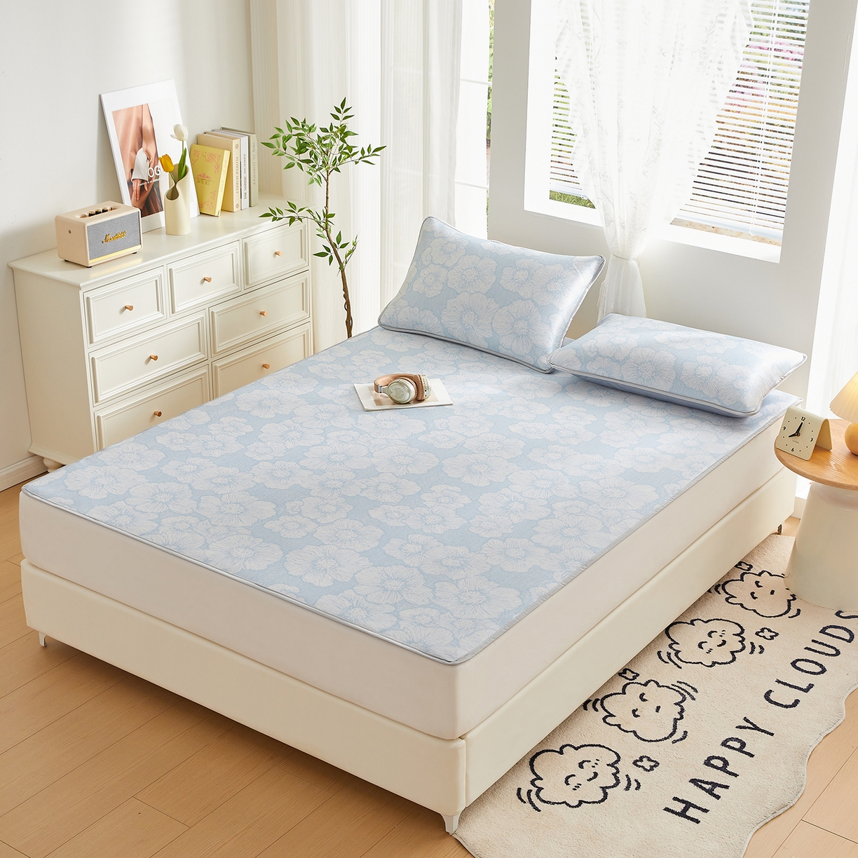 91家纺网 家纺一手货源 找家纺 （总）优莱床垫 2026新款冰丝复合抗菌凉席床裙款