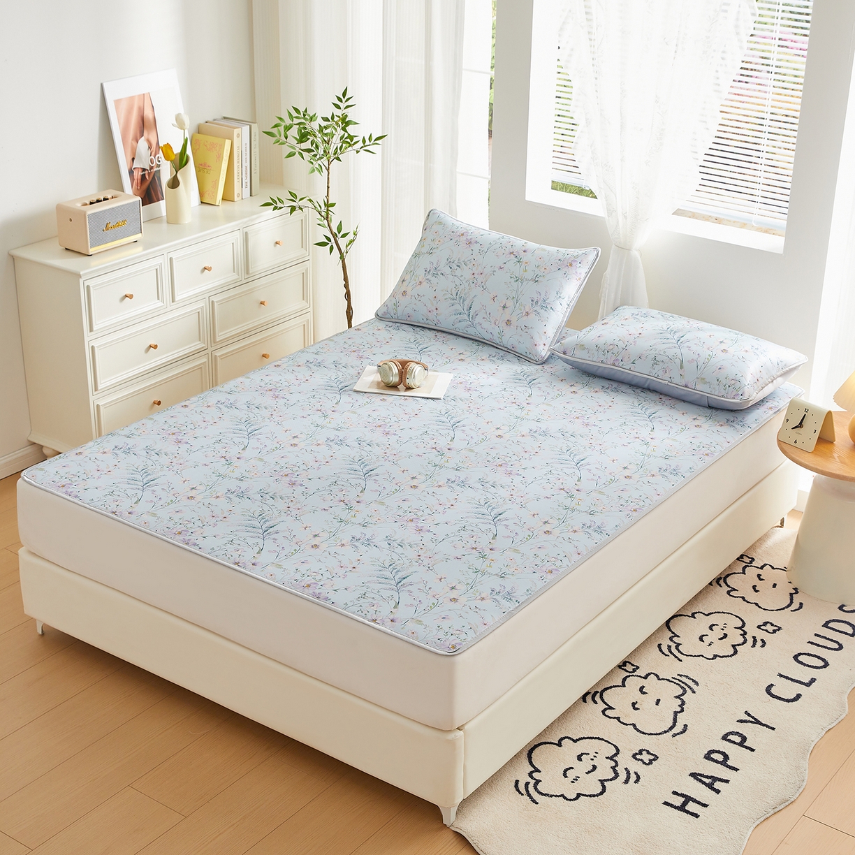 91家纺网 家纺一手货源 找家纺 （总）优莱床垫 2026新款冰丝复合抗菌凉席床裙款