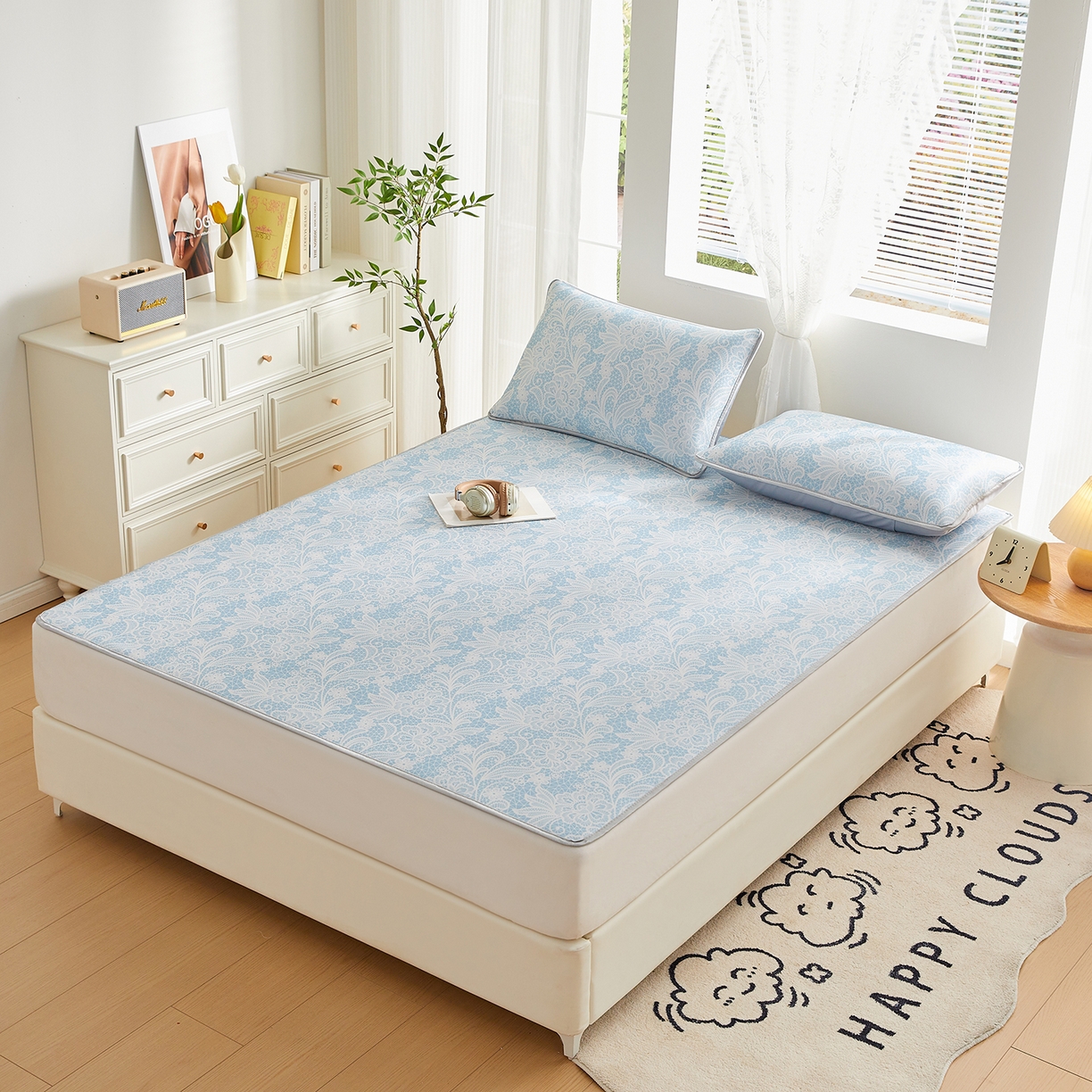 91家纺网 家纺一手货源 找家纺 （总）优莱床垫 2026新款冰丝复合抗菌凉席床裙款