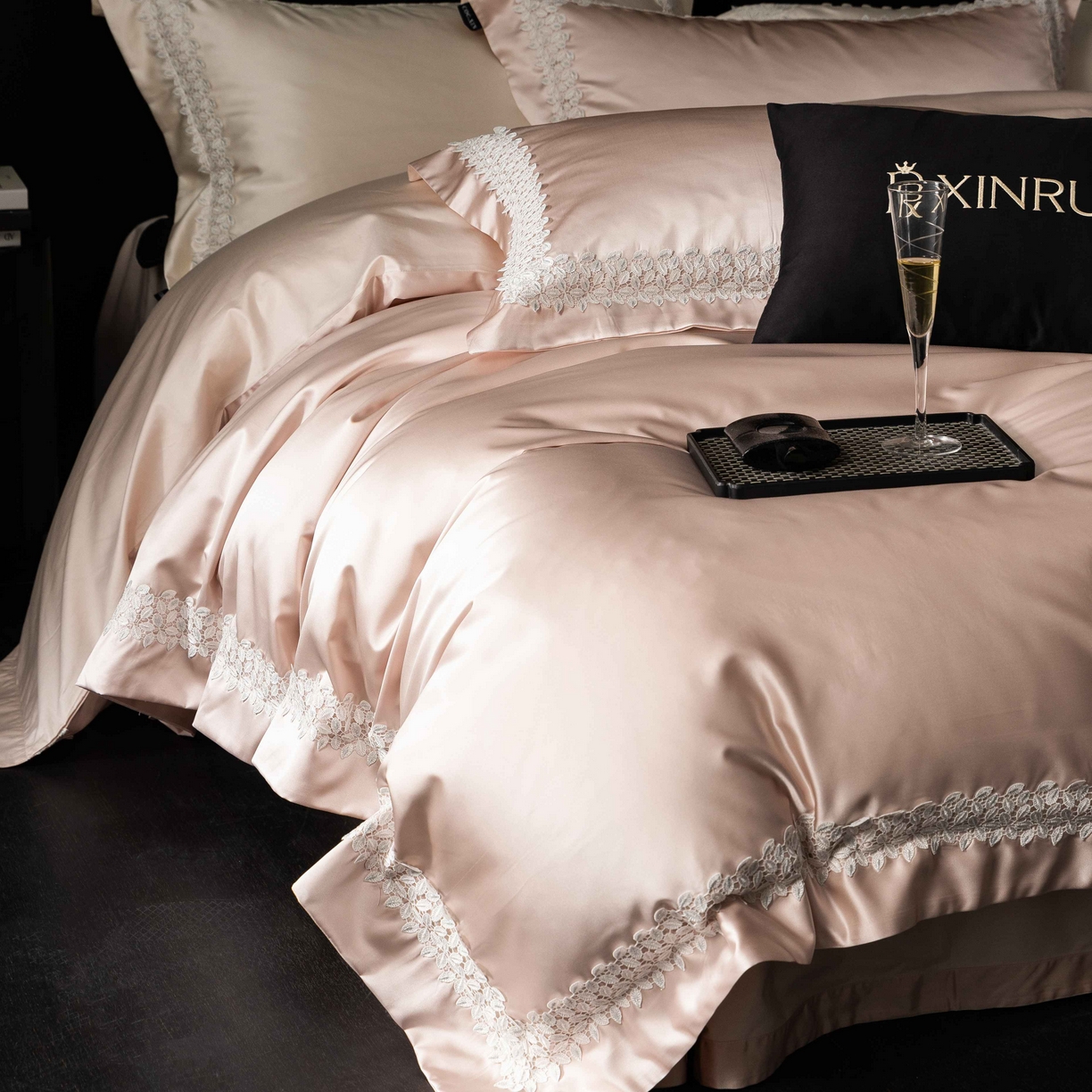 91家纺网 家纺一手货源 找家纺 馨蕊家居 2026春夏新款100s全棉纯棉高精密四件套-知意 知意-蔷薇粉