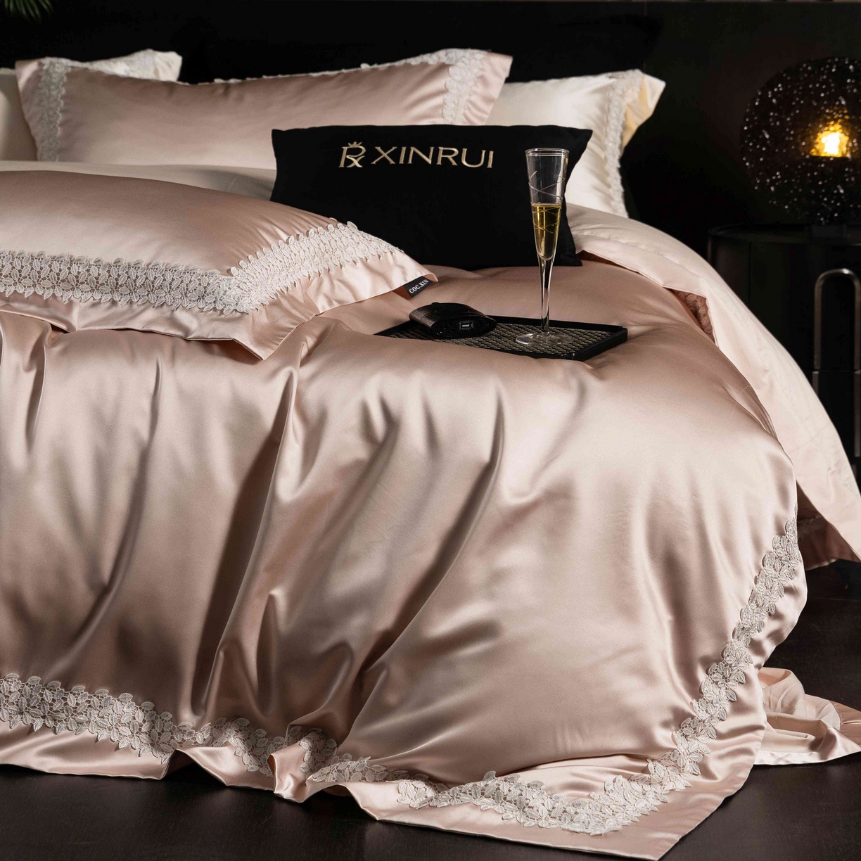 91家纺网 家纺一手货源 找家纺 馨蕊家居 2026春夏新款100s全棉纯棉高精密四件套-知意 知意-蔷薇粉