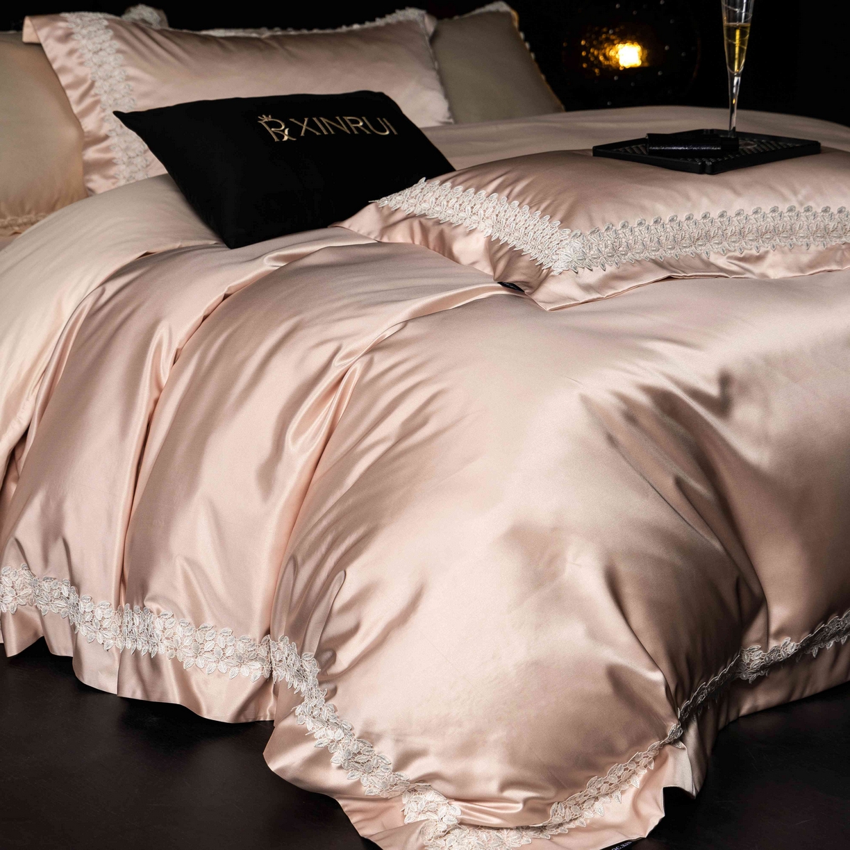 91家纺网 家纺一手货源 找家纺 馨蕊家居 2026春夏新款100s全棉纯棉高精密四件套-知意 知意-蔷薇粉