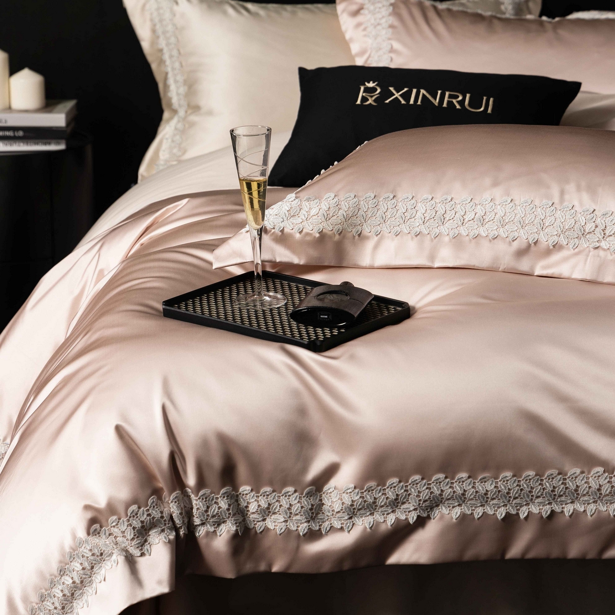 91家纺网 家纺一手货源 找家纺 馨蕊家居 2026春夏新款100s全棉纯棉高精密四件套-知意 知意-蔷薇粉