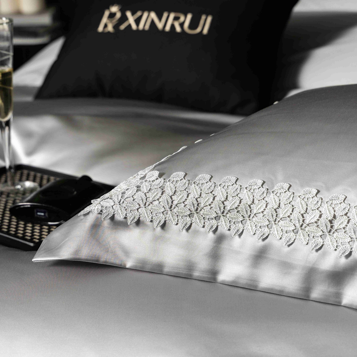 91家纺网 家纺一手货源 找家纺 馨蕊家居 2026春夏新款100s全棉纯棉高精密四件套-知意 知意-高级灰