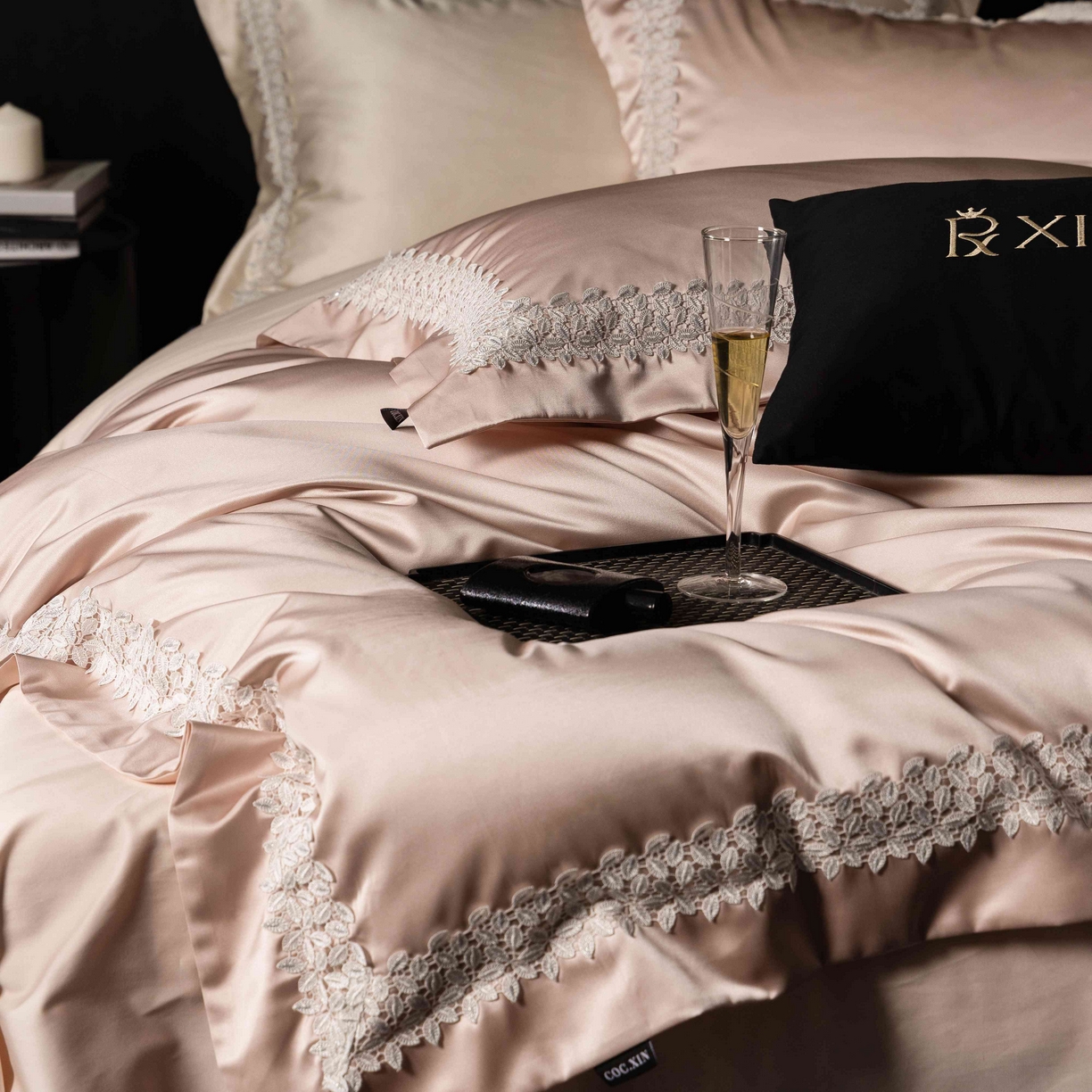 91家纺网 家纺一手货源 找家纺 馨蕊家居 2026春夏新款100s全棉纯棉高精密四件套-知意 知意-蔷薇粉