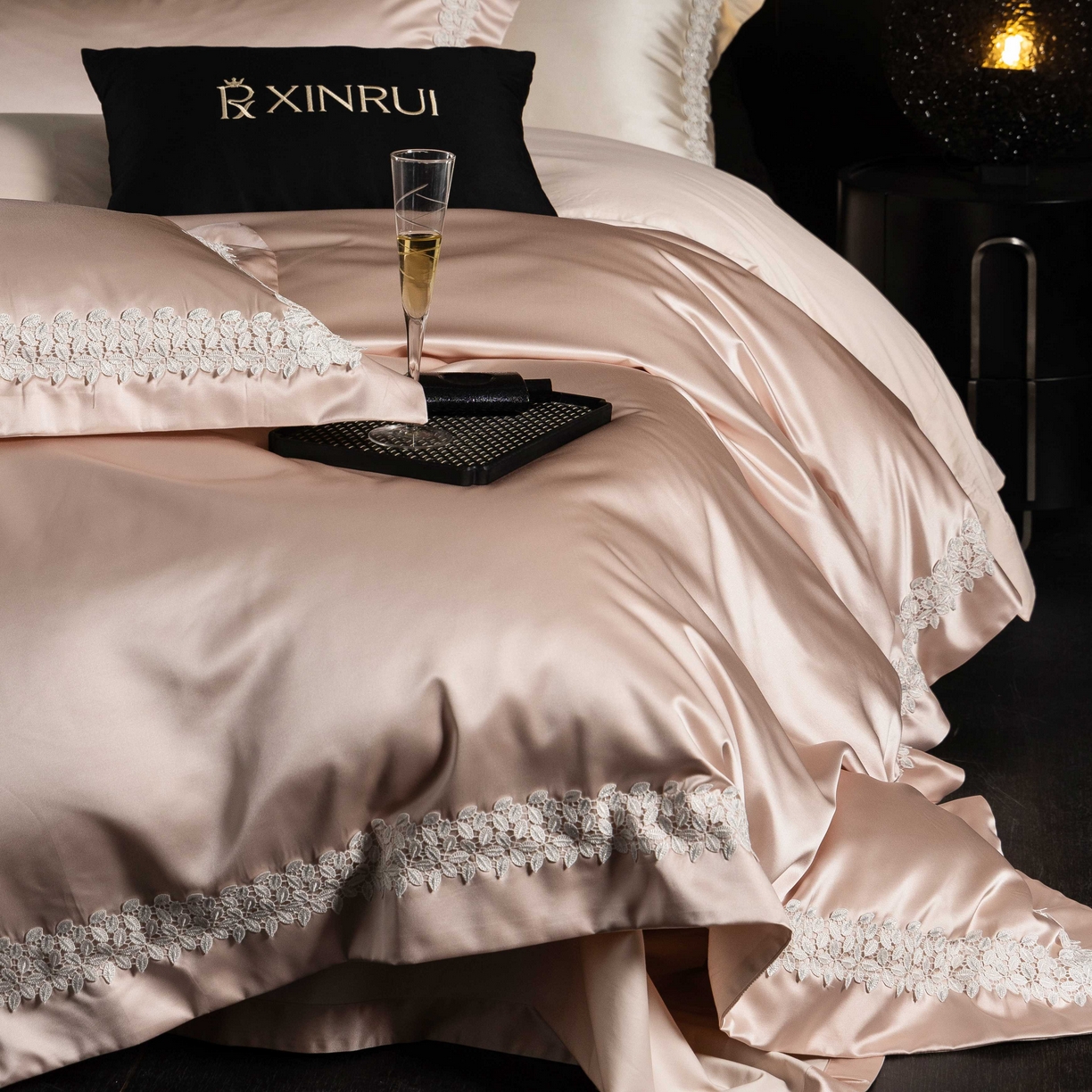 91家纺网 家纺一手货源 找家纺 馨蕊家居 2026春夏新款100s全棉纯棉高精密四件套-知意 知意-蔷薇粉