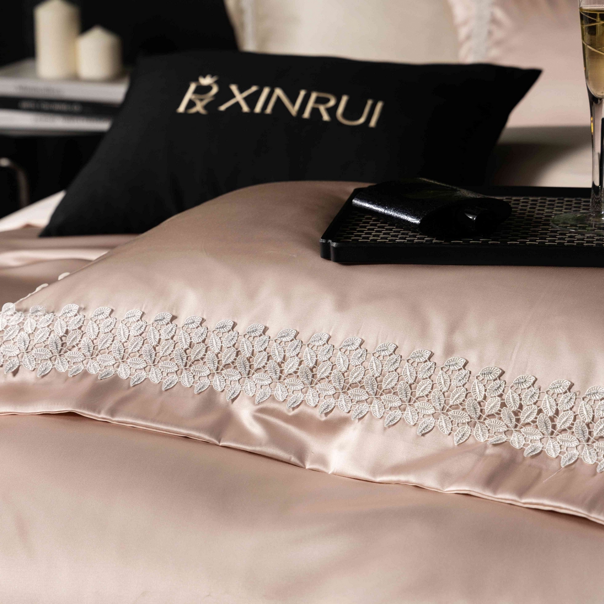 91家纺网 家纺一手货源 找家纺 馨蕊家居 2026春夏新款100s全棉纯棉高精密四件套-知意 知意-蔷薇粉