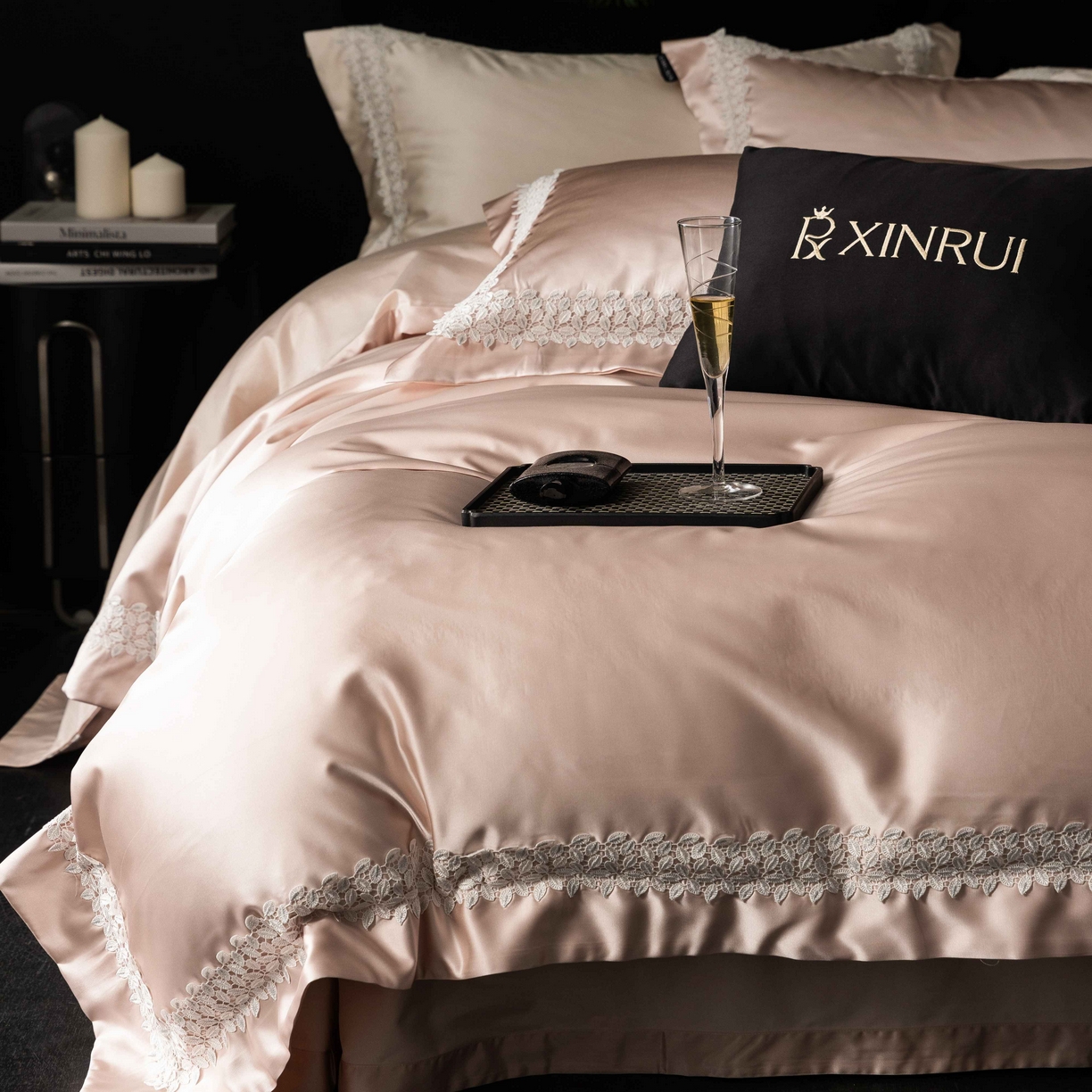 91家纺网 家纺一手货源 找家纺 馨蕊家居 2026春夏新款100s全棉纯棉高精密四件套-知意 知意-蔷薇粉