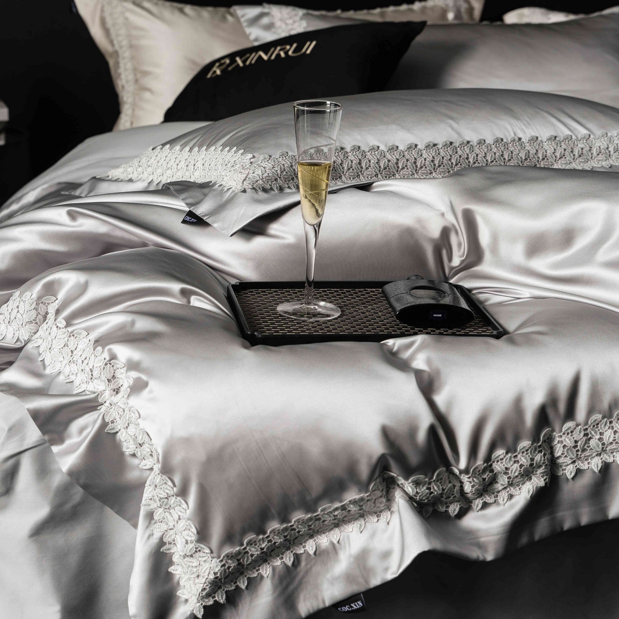 91家纺网 家纺一手货源 找家纺 馨蕊家居 2026春夏新款100s全棉纯棉高精密四件套-知意 知意-高级灰