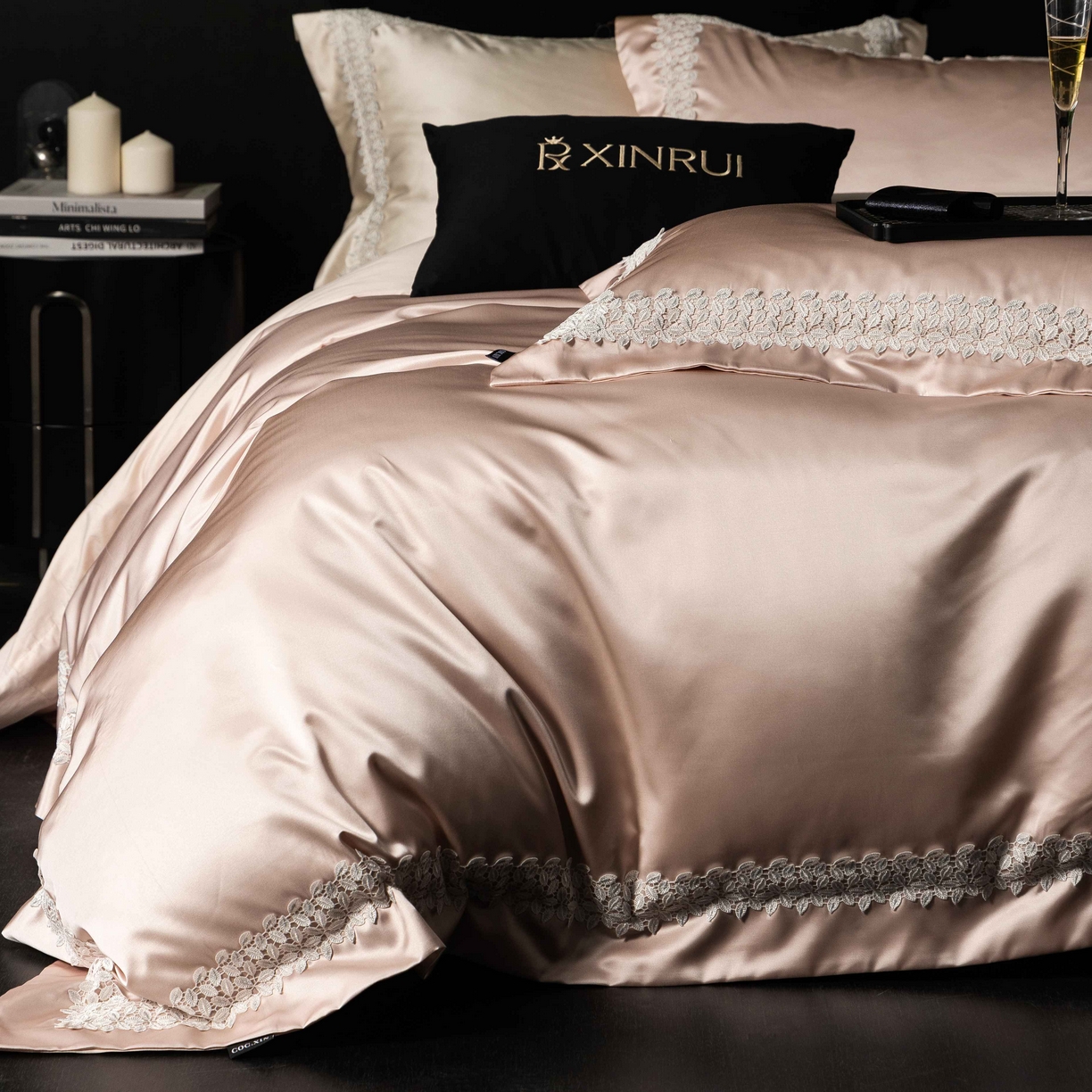 91家纺网 家纺一手货源 找家纺 馨蕊家居 2026春夏新款100s全棉纯棉高精密四件套-知意 知意-蔷薇粉