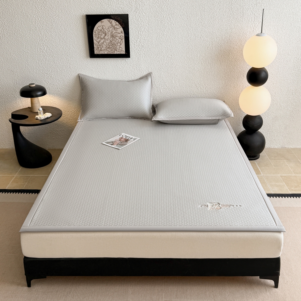 91家纺网 家纺一手货源 找家纺 （总）鑫姿席业 2026新款A类PE凉感抗菌席凉席席子-几何花静系列