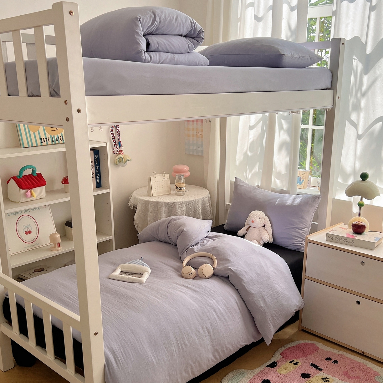 91家纺网 家纺一手货源 找家纺 缦绣阁家纺 2026新款亲肤水洗棉纯色四件套床单被罩被套单件学生宿舍上下铺单人三件套 雅紫酷黑