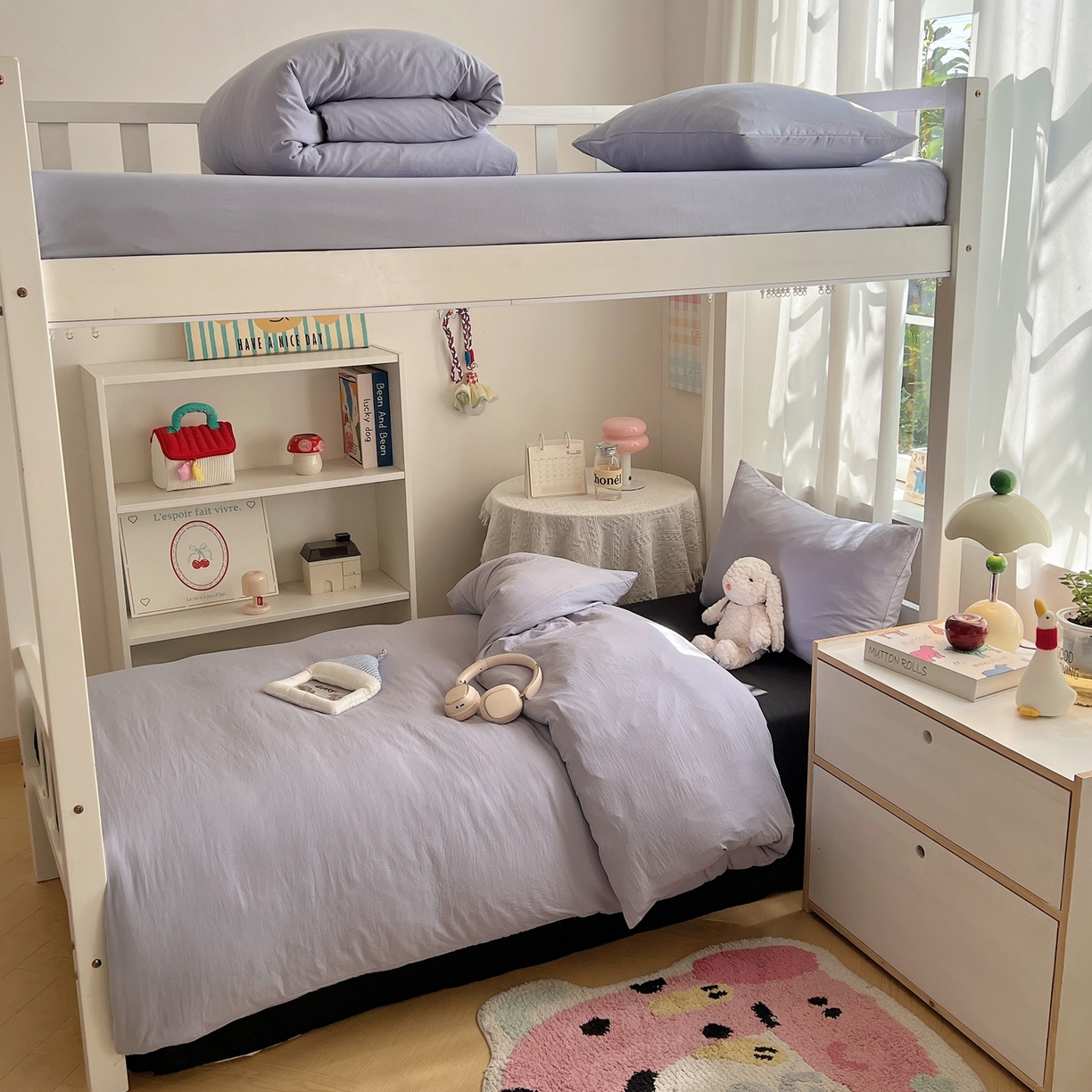 91家纺网 家纺一手货源 找家纺 缦绣阁家纺 2026新款亲肤水洗棉纯色四件套床单被罩被套单件学生宿舍上下铺单人三件套 雅紫酷黑