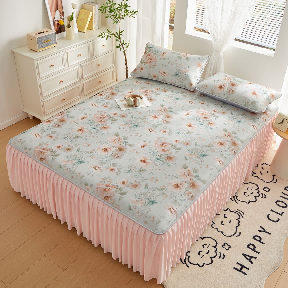 91家纺网 家纺一手货源 找家纺 （总）优莱床垫 2026新款冰丝复合抗菌凉席床裙款