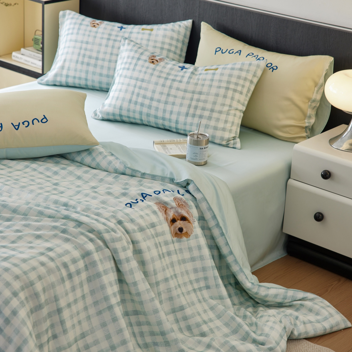 91家纺网 家纺一手货源 找家纺 （总）初拾 2026新款60支奥地利进口兰精天丝数码印花—小狗皮皮