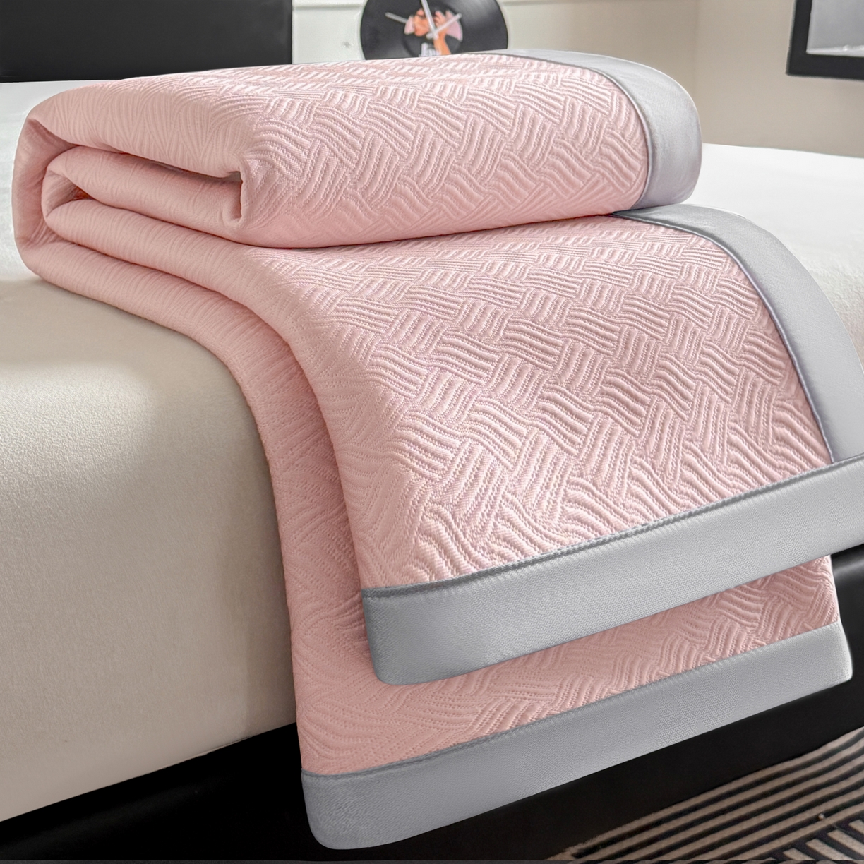 91家纺网 家纺一手货源 找家纺 鑫顺欣 2026新款A类冰豆豆席凉席席子 组合图仅供展示-不可下单