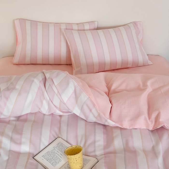 91家纺网 家纺一手货源 找家纺 （总）山舍家居 2026新款100%全棉纯棉色织川针提花四件套可可里