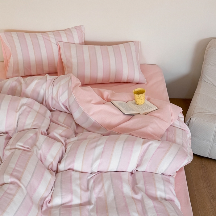 91家纺网 家纺一手货源 找家纺 （总）山舍家居 2026新款100%全棉纯棉色织川针提花四件套可可里