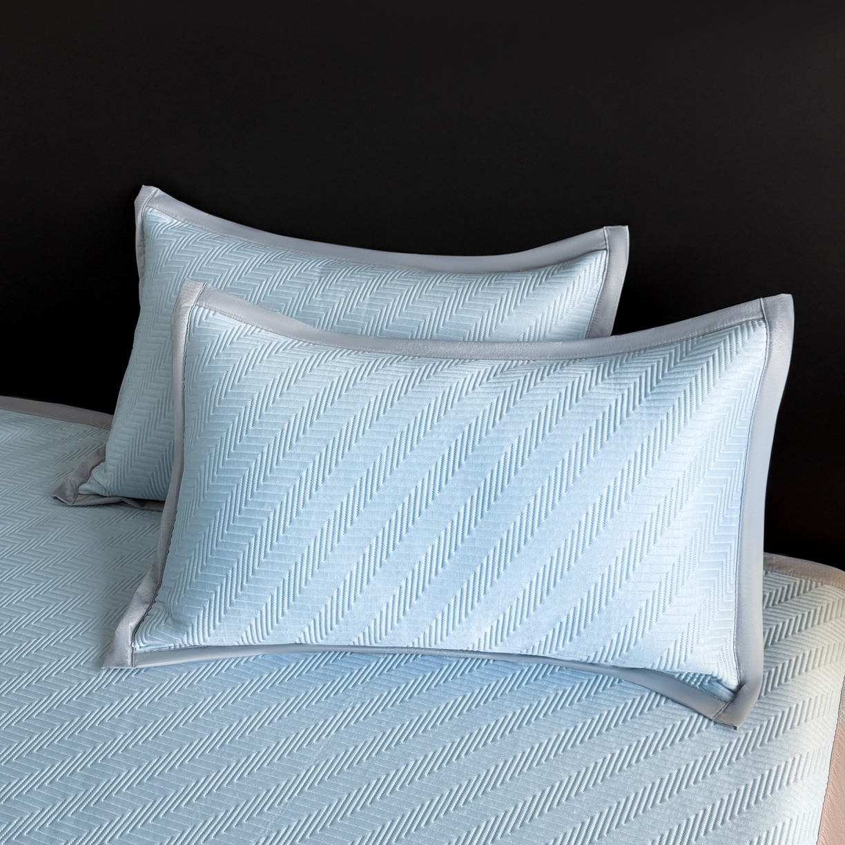 91家纺网 家纺一手货源 找家纺 鑫顺欣 2026新款A类冰豆豆席凉席席子 织浪蓝