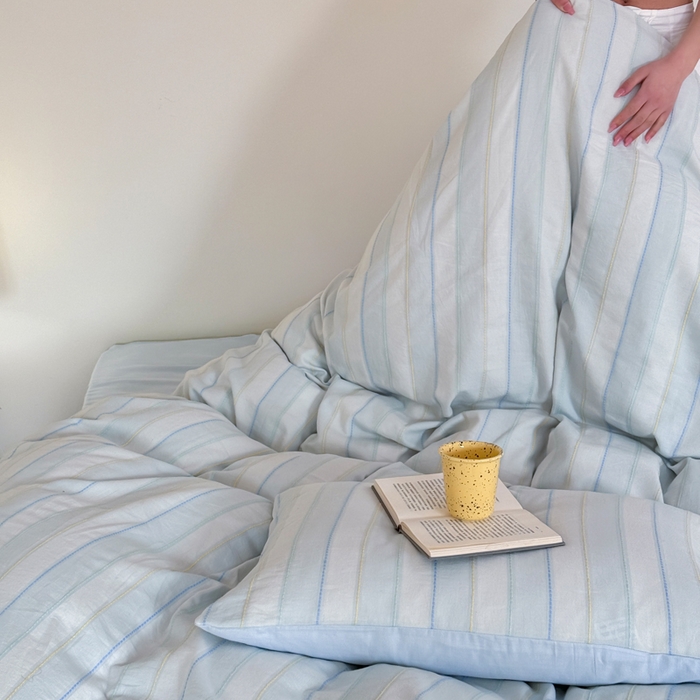 91家纺网 家纺一手货源 找家纺 山舍家居 2026新款100%全棉纯棉色织川针提花四件套可可里 可可里-蓝