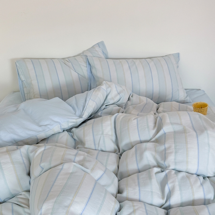 91家纺网 家纺一手货源 找家纺 山舍家居 2026新款100%全棉纯棉色织川针提花四件套可可里 可可里-蓝