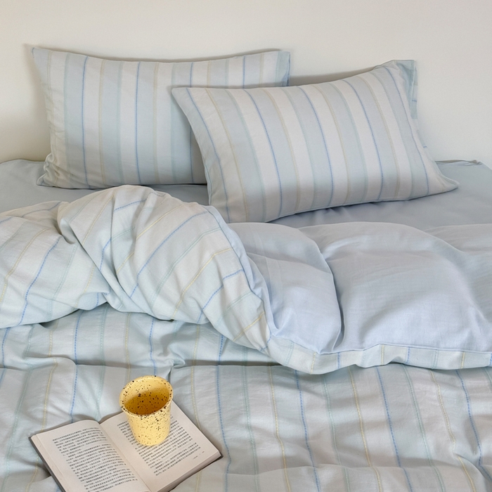 91家纺网 家纺一手货源 找家纺 山舍家居 2026新款100%全棉纯棉色织川针提花四件套可可里 可可里-蓝