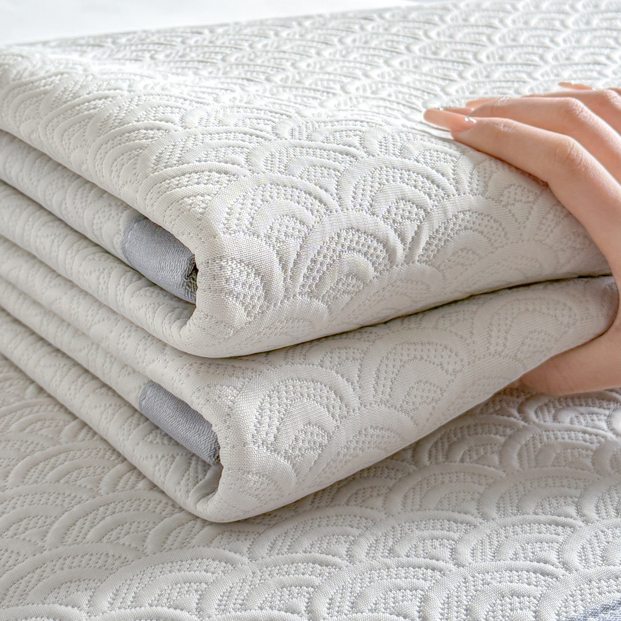 91家纺网 家纺一手货源 找家纺 鑫顺欣 2026新款A类冰豆豆席凉席席子 组合图仅供展示-不可下单