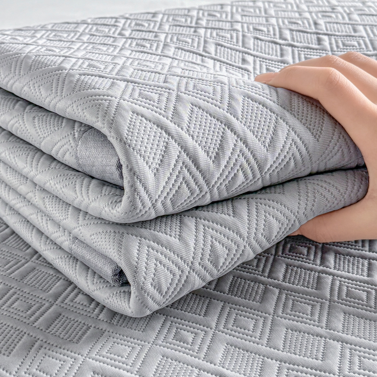 91家纺网 家纺一手货源 找家纺 鑫顺欣 2026新款A类冰豆豆席凉席席子 组合图仅供展示-不可下单