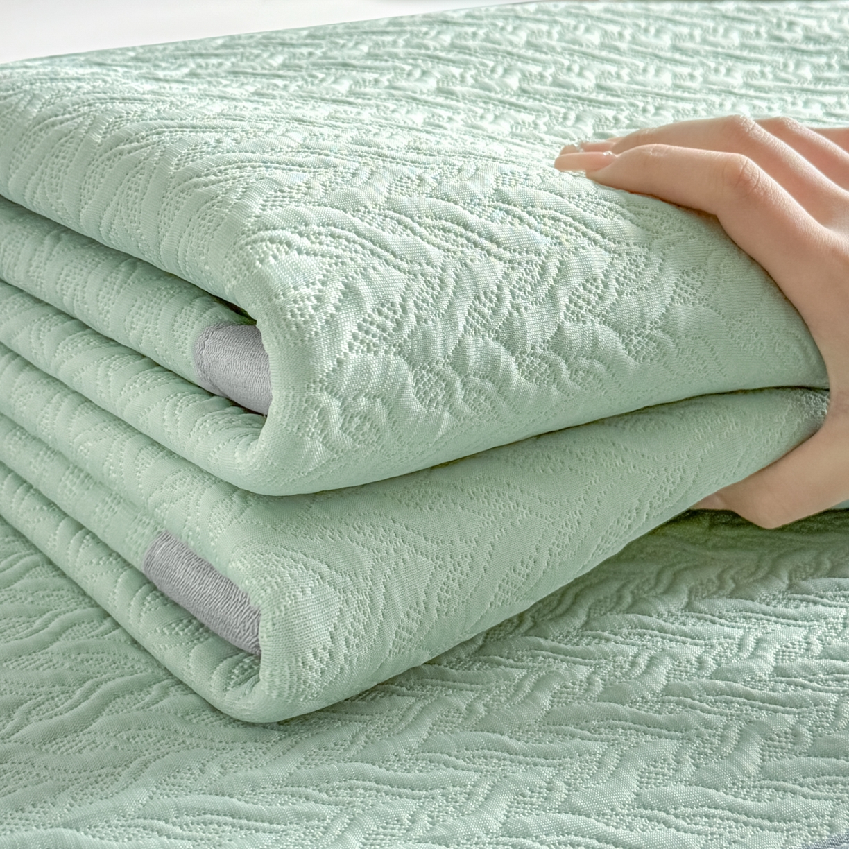 91家纺网 家纺一手货源 找家纺 鑫顺欣 2026新款A类冰豆豆席凉席席子 组合图仅供展示-不可下单