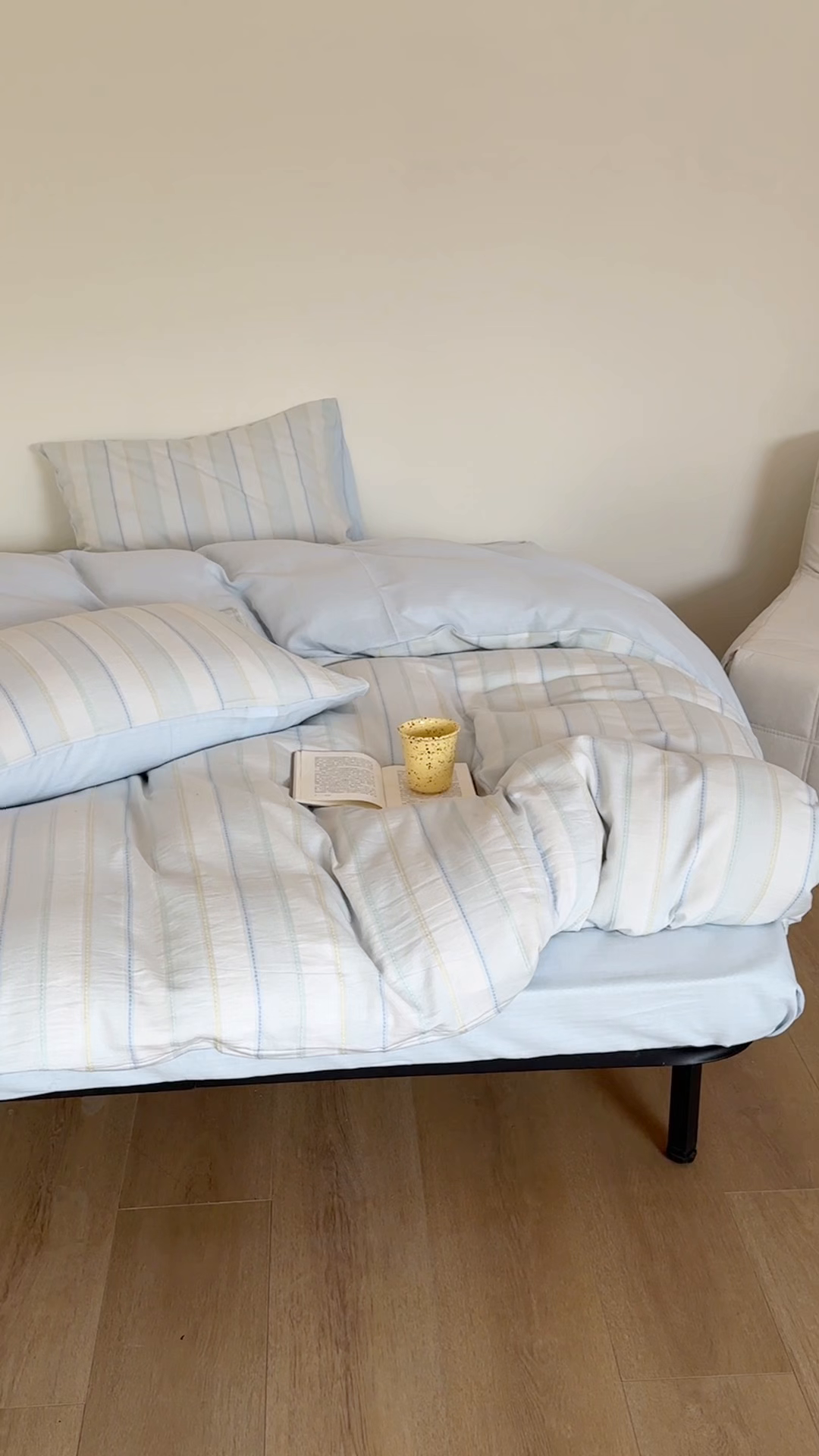 91家纺网 家纺一手货源 找家纺 山舍家居 2026新款100%全棉纯棉色织川针提花四件套可可里 可可里-蓝