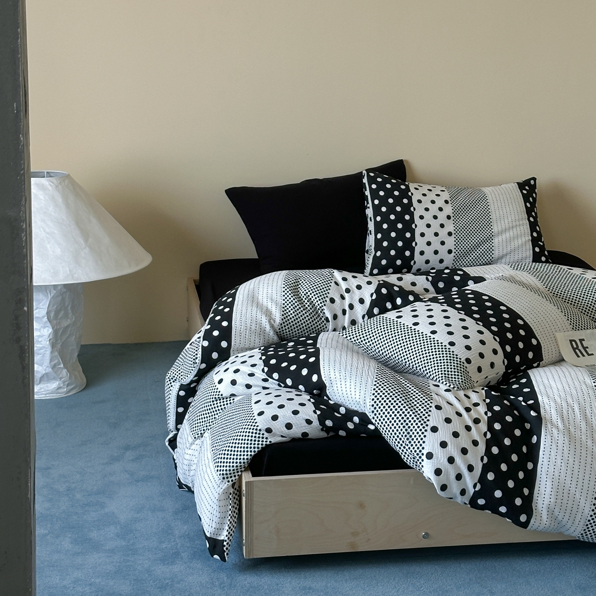 91家纺网 家纺一手货源 找家纺 （总）山舍家居 2026新款全棉A类双层纱四件套元气波点【会员➖20元 含包装价格】