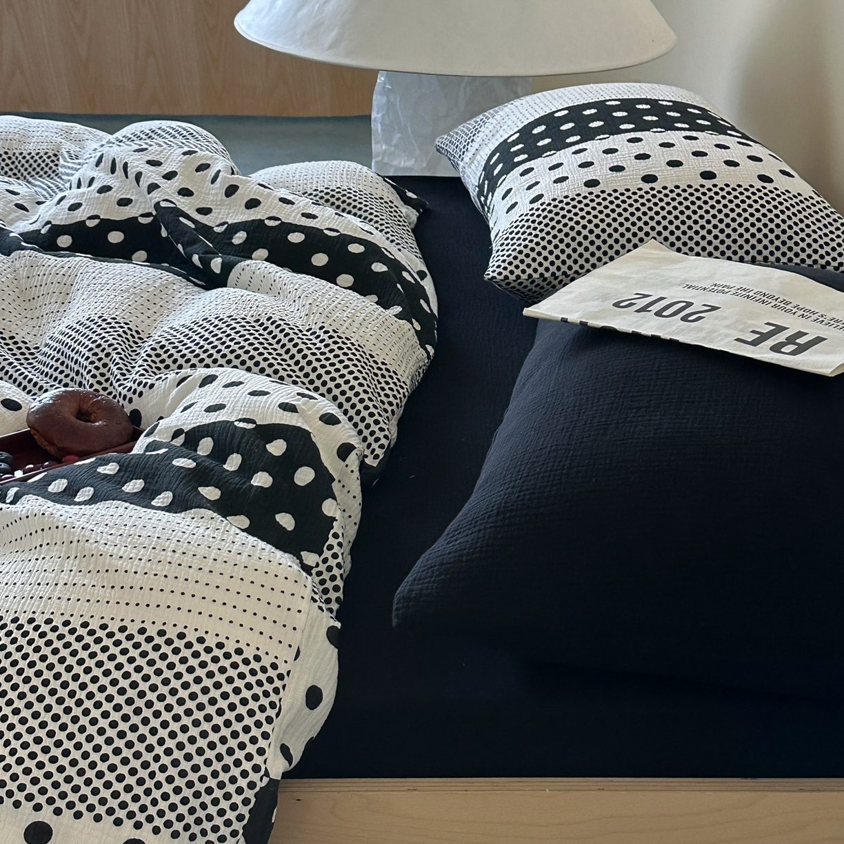 91家纺网 家纺一手货源 找家纺 （总）山舍家居 2026新款全棉A类双层纱四件套元气波点【会员➖20元 含包装价格】