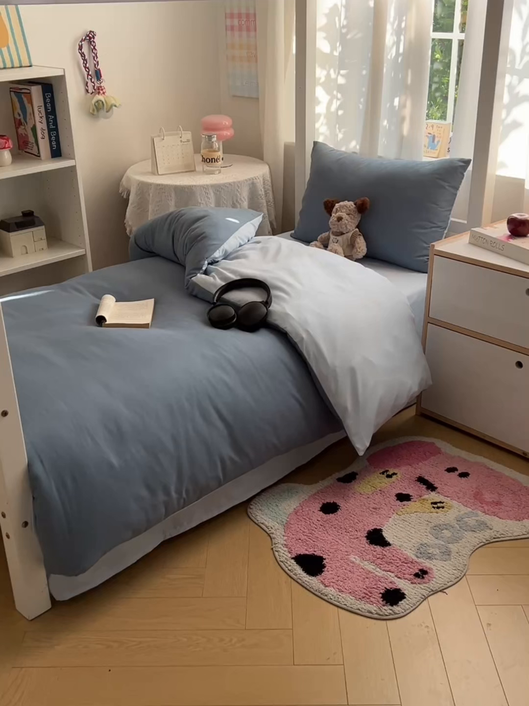 91家纺网 家纺一手货源 找家纺 缦绣阁家纺 2026新款亲肤水洗棉纯色四件套床单被罩被套单件学生宿舍上下铺单人三件套 月光雾兰