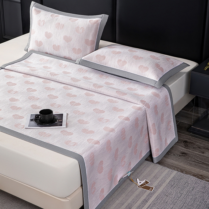 91家纺网 家纺一手货源 找家纺 （总）小牛席业 2026新款爱心凉感冰丝席凉席席子