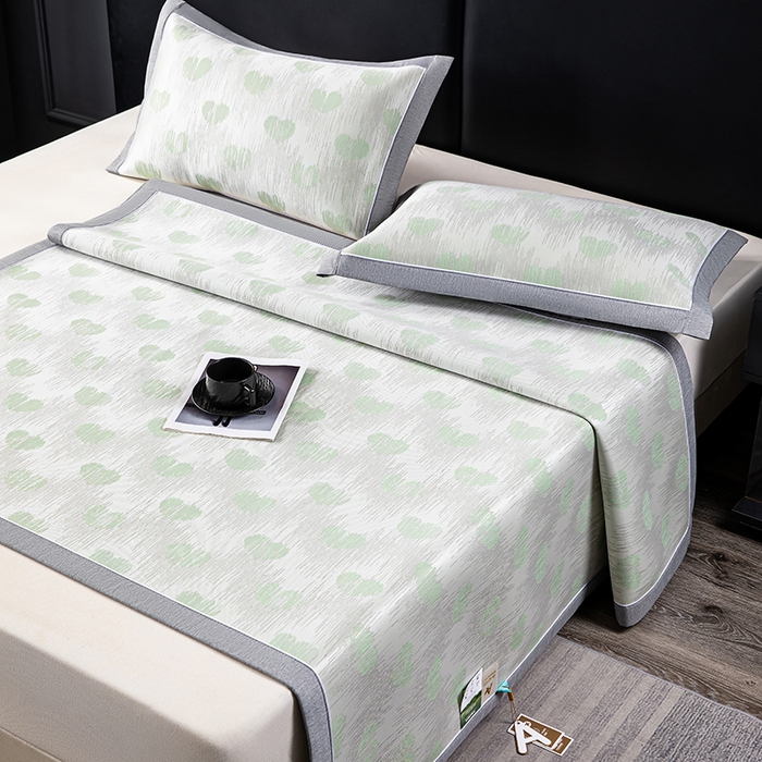 小牛席业 2026新款爱心凉感冰丝席凉席席子 绿色