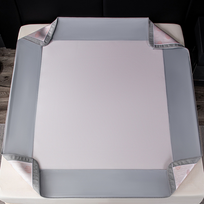 91家纺网 家纺一手货源 找家纺 小牛席业 2026新款爱心凉感冰丝席凉席席子(床笠款) 粉色