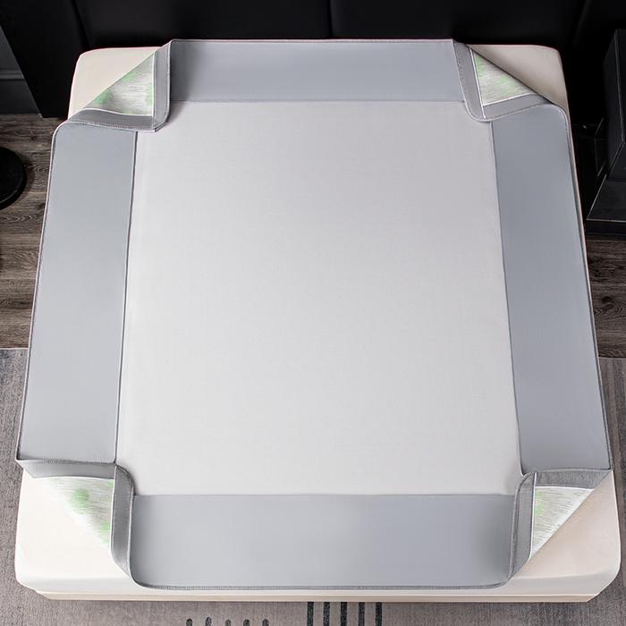 91家纺网 家纺一手货源 找家纺 小牛席业 2026新款爱心凉感冰丝席凉席席子(床笠款) 绿色