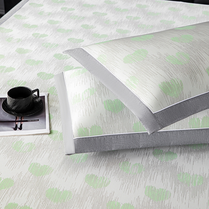 91家纺网 家纺一手货源 找家纺 小牛席业 2026新款爱心凉感冰丝席凉席席子(床笠款) 绿色