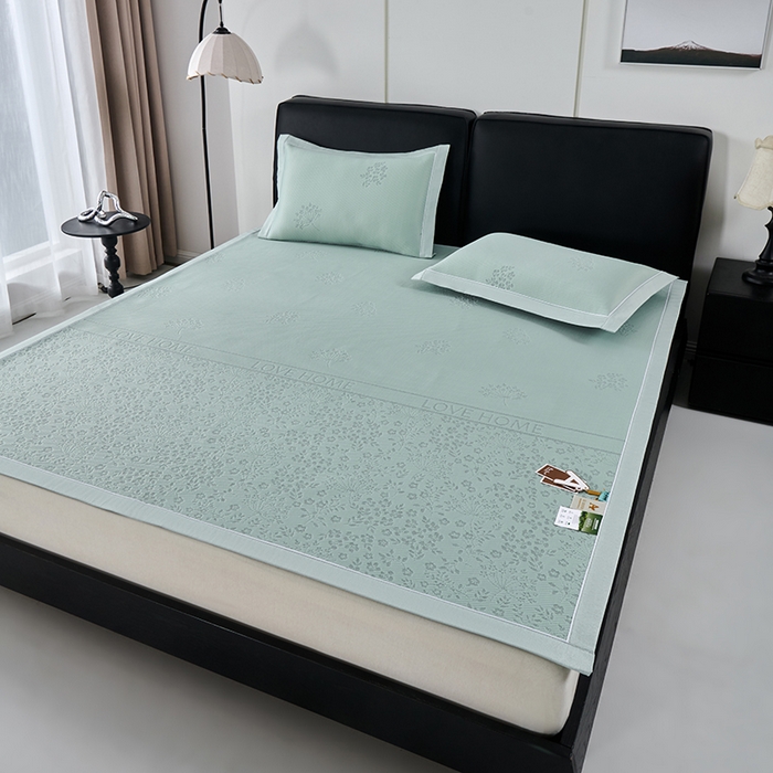 91家纺网 家纺一手货源 找家纺 小牛席业 2026新款韩版小碎花冷感豆豆席凉席席子 抹茶