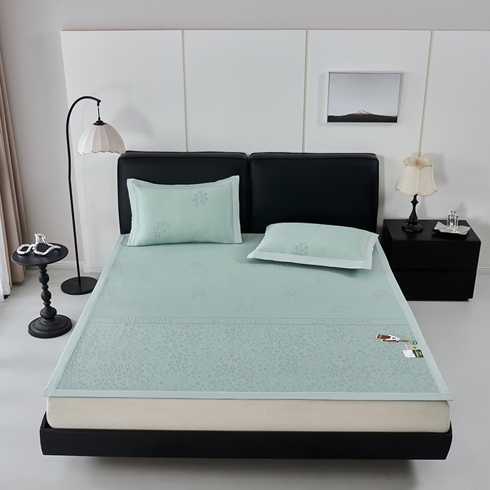 91家纺网 家纺一手货源 找家纺 小牛席业 2026新款韩版小碎花冷感豆豆席凉席席子 抹茶