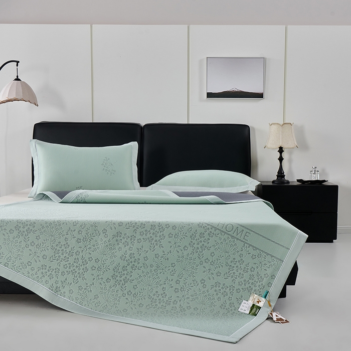 91家纺网 家纺一手货源 找家纺 小牛席业 2026新款韩版小碎花冷感豆豆席凉席席子 抹茶