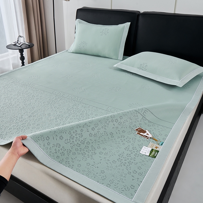 小牛席业 2026新款韩版小碎花冷感豆豆席凉席席子 抹茶