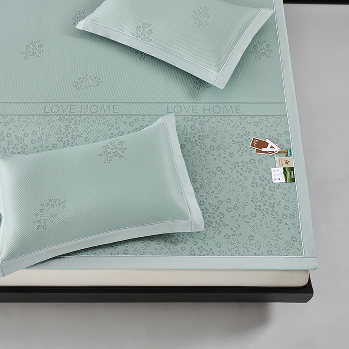 91家纺网 家纺一手货源 找家纺 小牛席业 2026新款韩版小碎花冷感豆豆席凉席席子 抹茶