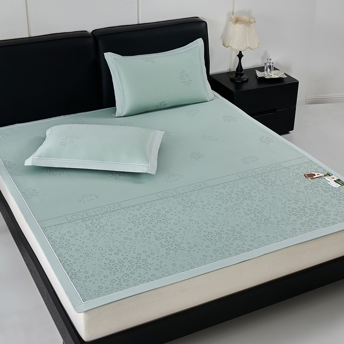 91家纺网 家纺一手货源 找家纺 小牛席业 2026新款韩版小碎花冷感豆豆席凉席席子 抹茶