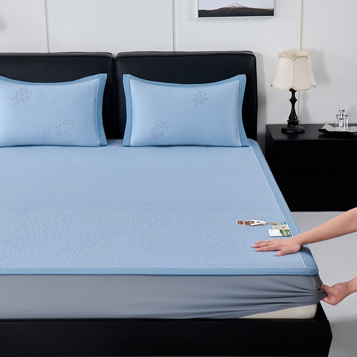 91家纺网 家纺一手货源 找家纺 （总）小牛席业 2026新款韩版小碎花冷感豆豆席凉席席子(床笠款）