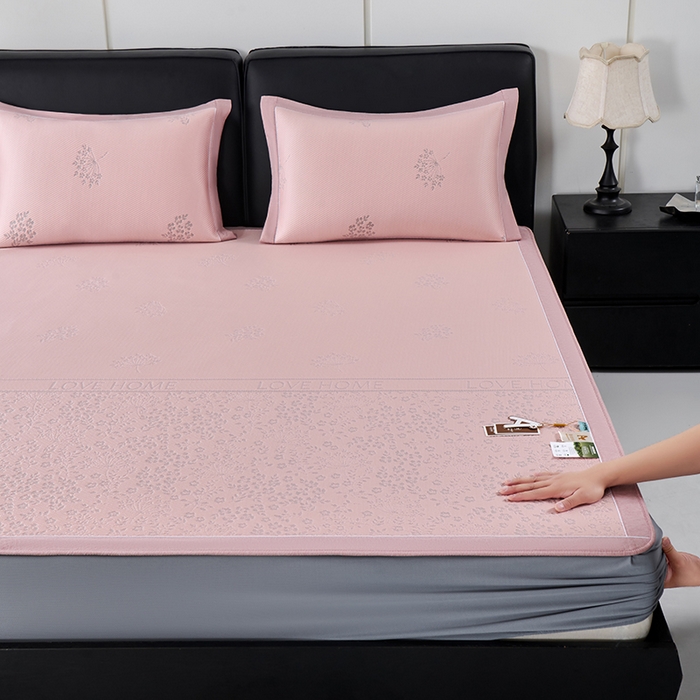 91家纺网 家纺一手货源 找家纺 （总）小牛席业 2026新款韩版小碎花冷感豆豆席凉席席子(床笠款）