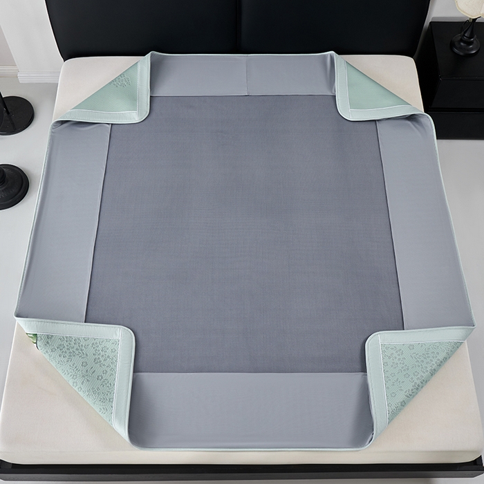 91家纺网 家纺一手货源 找家纺 小牛席业 2026新款韩版小碎花冷感豆豆席凉席席子(床笠款） 抹茶