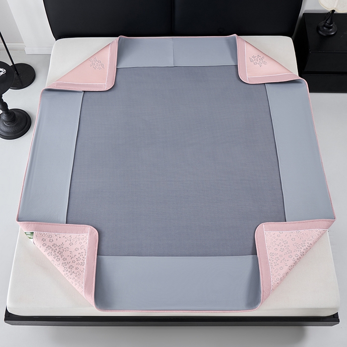 91家纺网 家纺一手货源 找家纺 小牛席业 2026新款韩版小碎花冷感豆豆席凉席席子(床笠款） 粉色